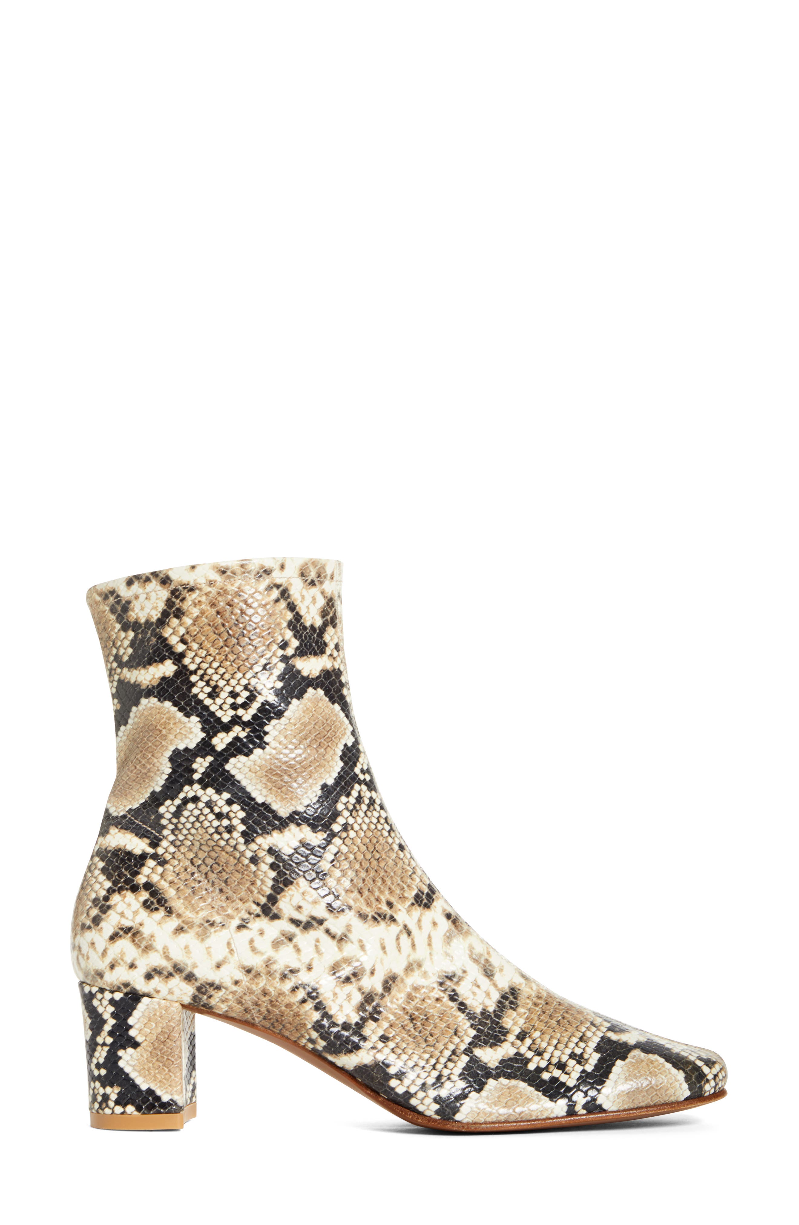 By Far Sofia Snake Embossed Bootie, Alternate, color, 