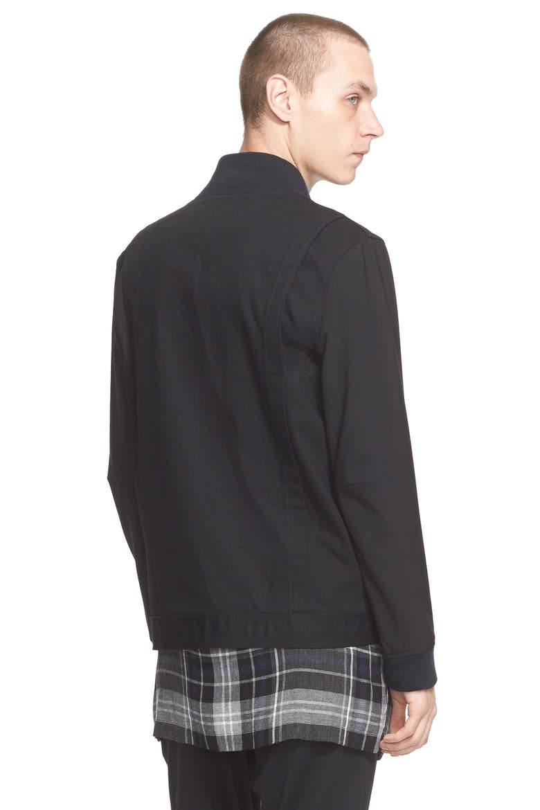 Square Neck Denim Jacket, Alternate, color, BLACK