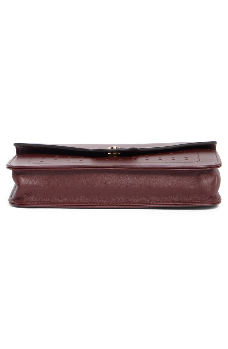 Longchamp Mademoiselle Leather Wallet on a Chain, Alternate, color, Burgundy