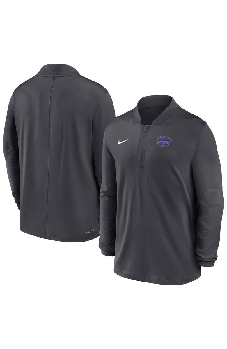 Nike Men's Nike Anthracite Kansas State Wildcats Dri-FIT Half-Zip Pullover, Main, color, Anthracite
