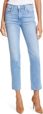 FRAME Le Sylvie High Waist Raw Hem Straight Leg Jeans