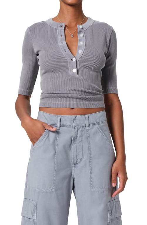 Citizen Of Humanity Citizens Of Humanity Nali Short Sleeve Henley Top In Gray