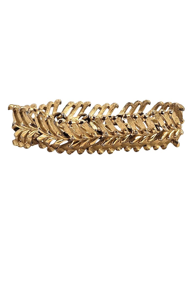 Vintage 1950s-60s Goldtone link Bracelet, Main, color, Gold