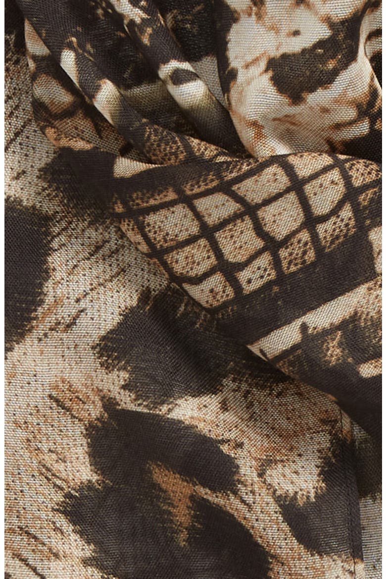 Noche Mixed Print Fringe Scarf, Alternate, color, NATURAL