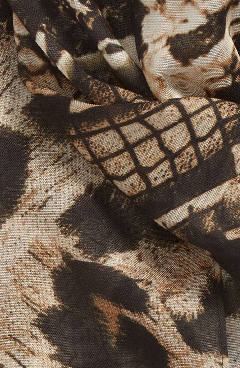 AllSaints Noche Mixed Print Fringe Scarf, Alternate, color,