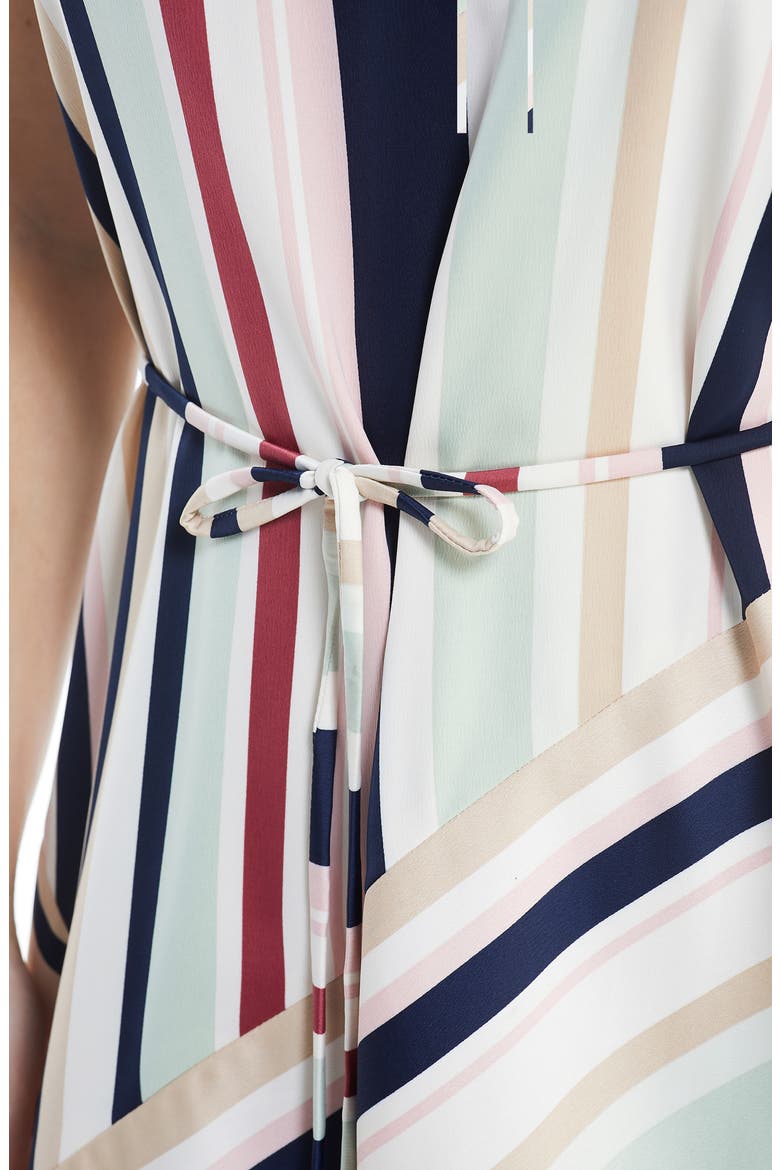 Stripe Handkerchief Hem Satin Dress, Alternate, color, BLUSH