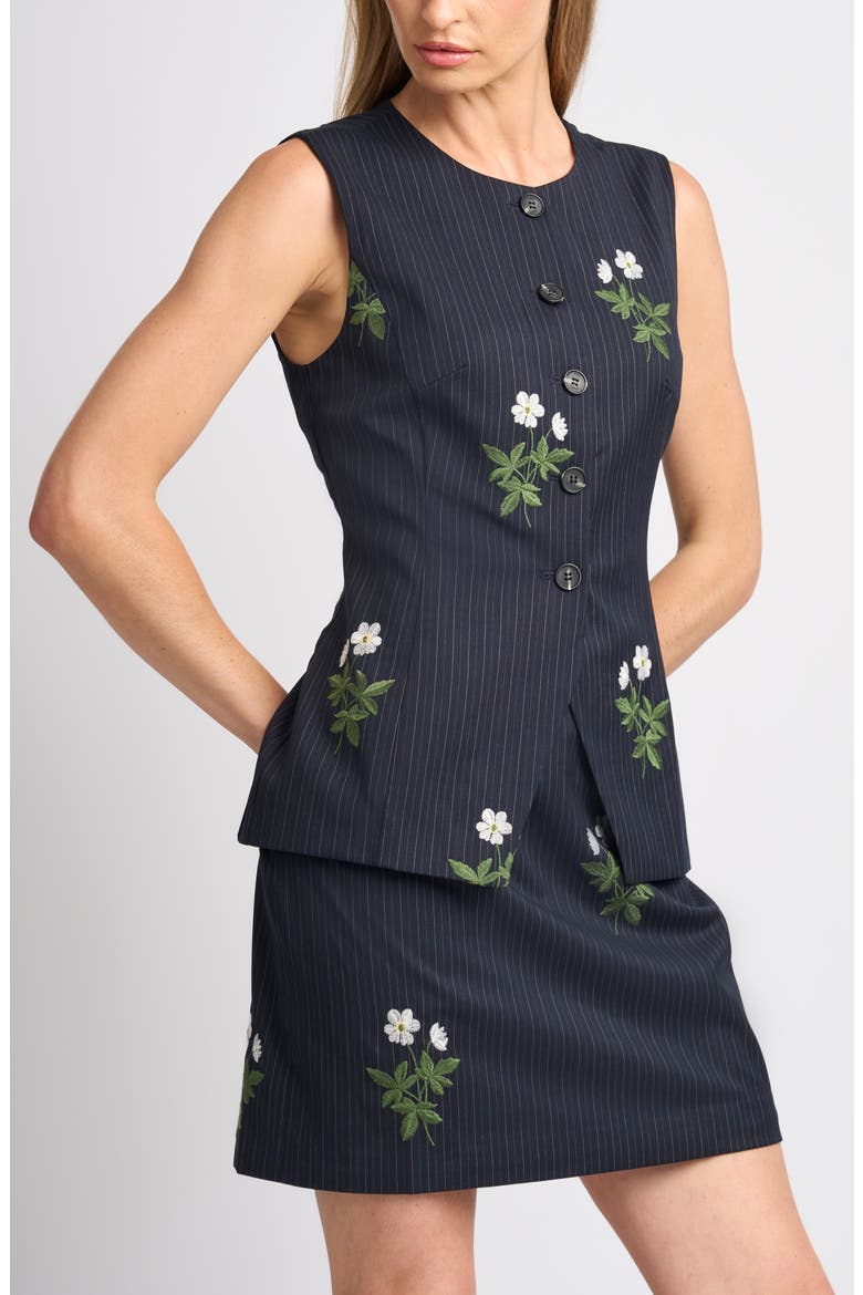 Jace Embroidered Pinstripe Dress, Alternate, color, INDIGO NIGHT