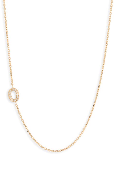 Love Letter Pavé Diamond Initial Pendant Necklace