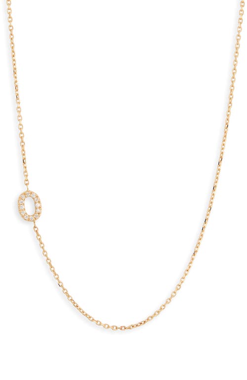 Anzie Love Letter Pavé Diamond Initial Pendant Necklace in Gold-O 