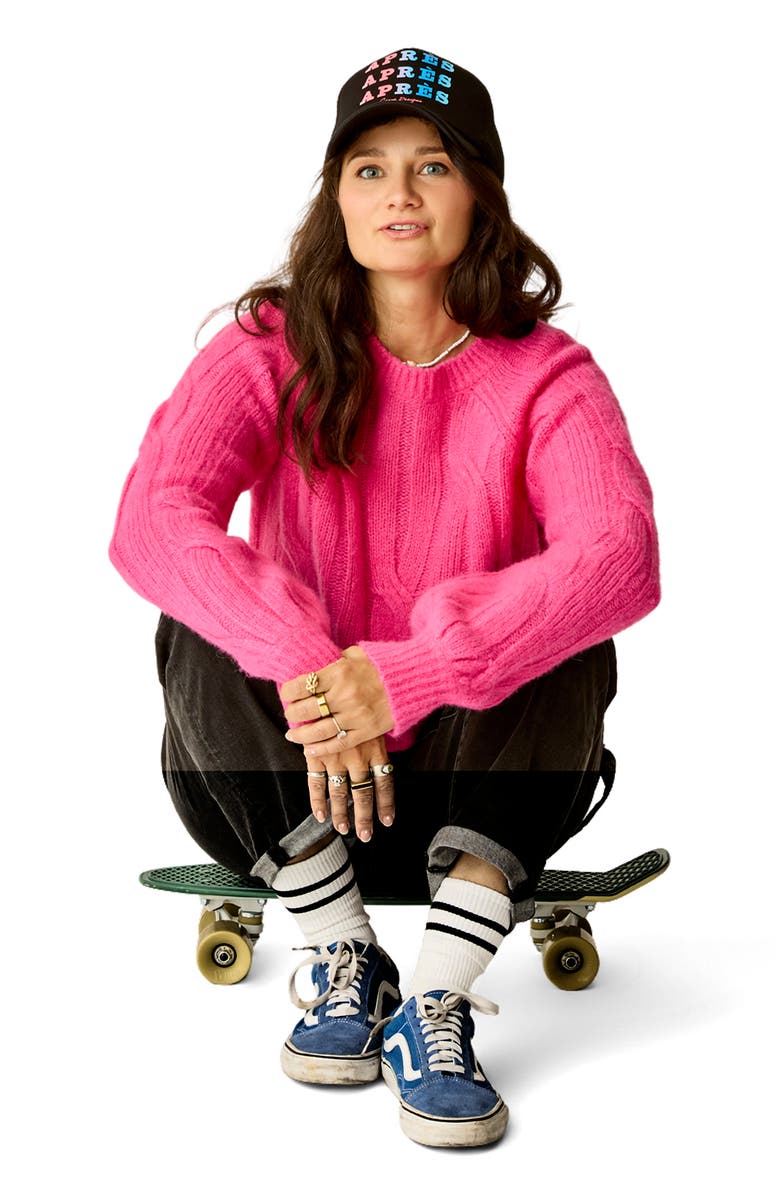 Carve Designs Eloise Wool Sweater, Main, color, Hot Pink