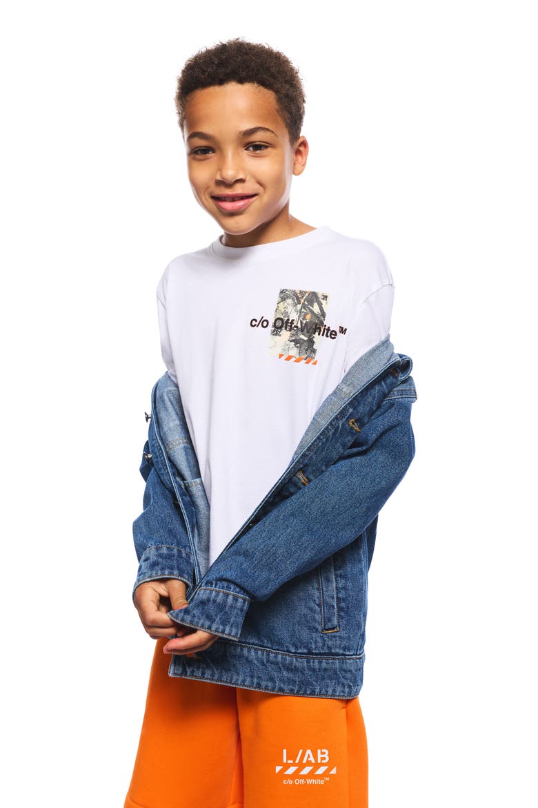Kids' Diag Denim Jacket, Alternate, color, STEEL INDIGO