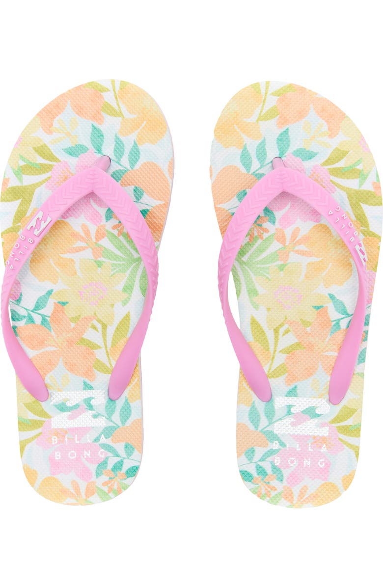 Billabong Kids' Fiji Flip Flop, Alternate, color, White Pink Multi