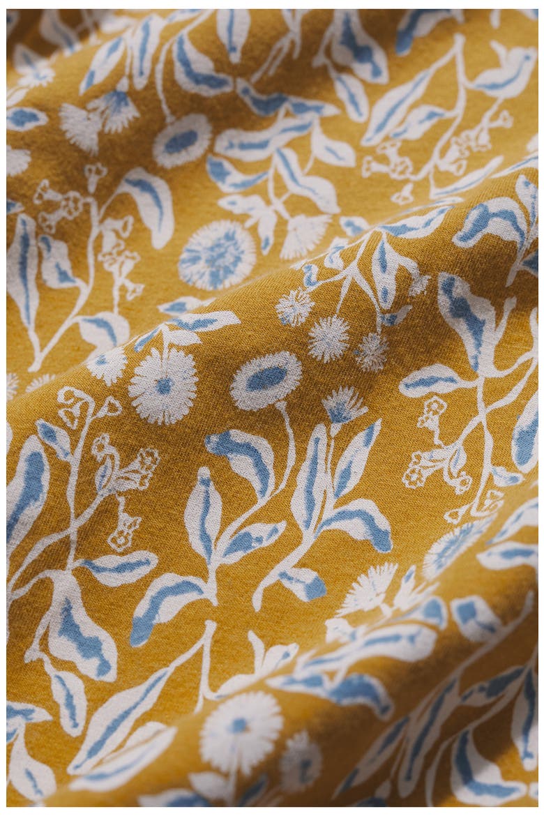Pier View Print Flare Stretch Organic Cotton Dress, Alternate, color, INKY BOTANICAL TANSY