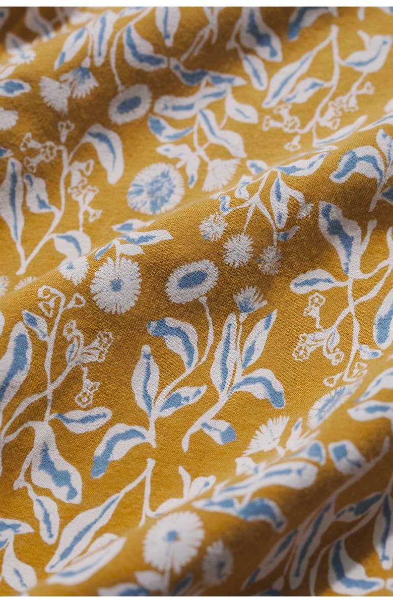 Seasalt Cornwall Pier View Print Flare Stretch Organic Cotton Dress, Alternate, color, Inky Botanical Tansy