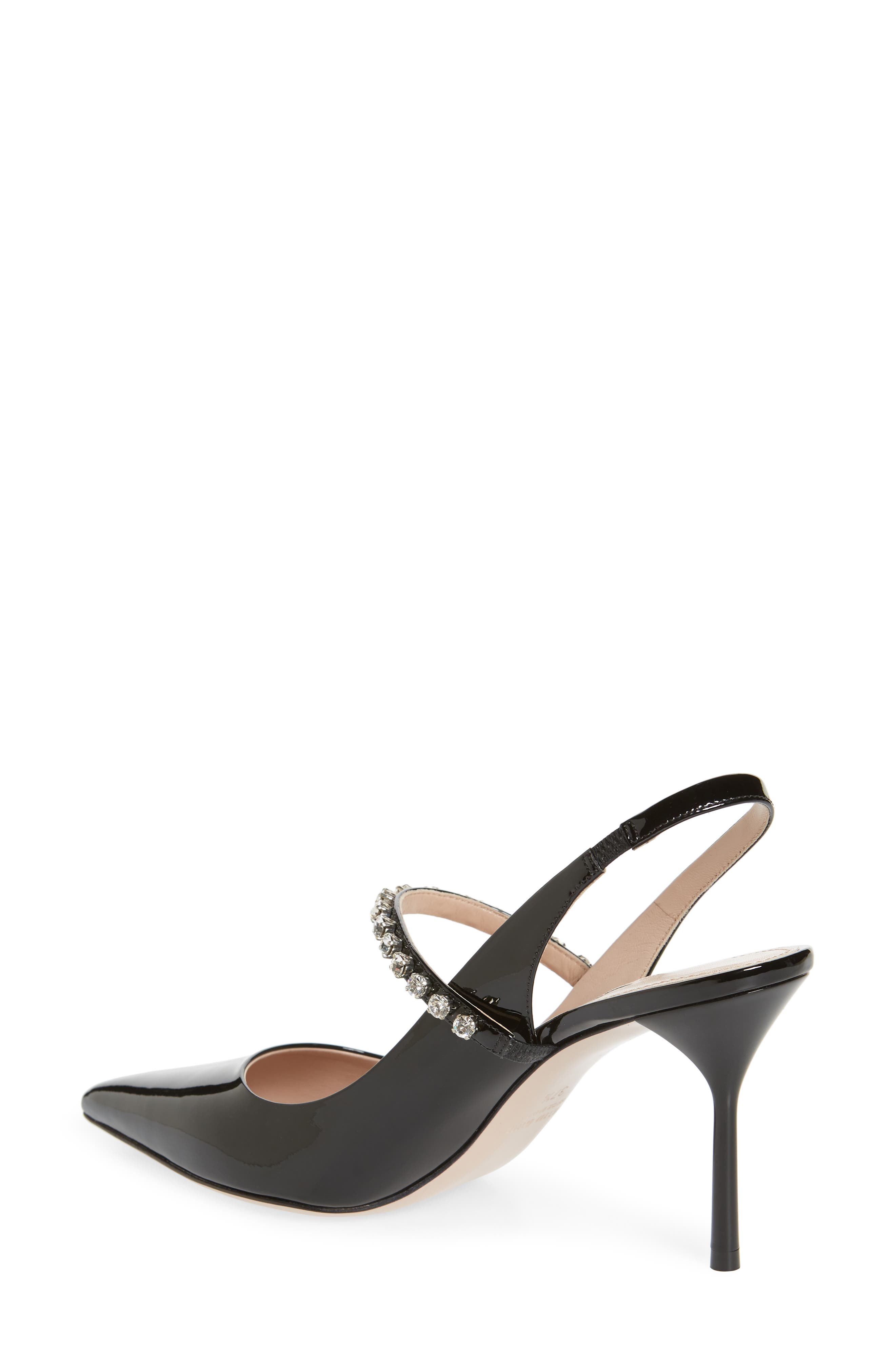 Miu Miu Crystal Strap Pointed Toe Slingback Pump, Alternate, color, 