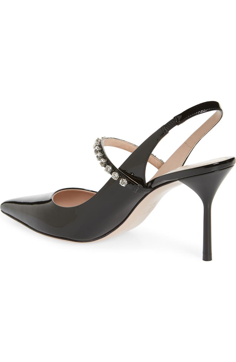 Miu Miu Crystal Strap Pointed Toe Slingback Pump, Alternate, color,