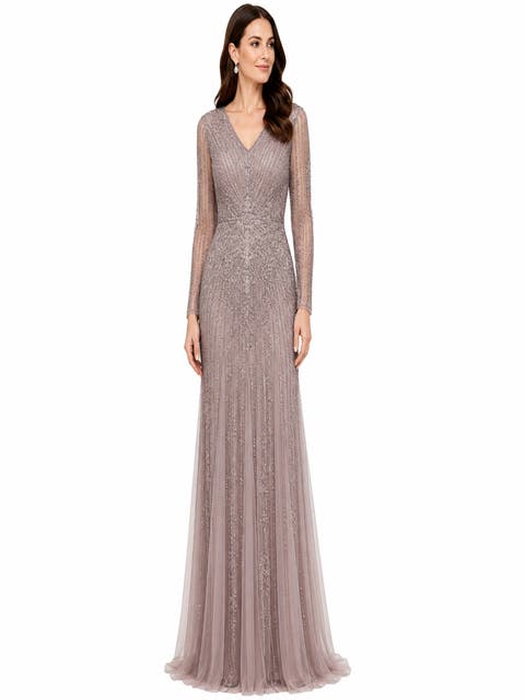 High Neck Beaded Gown