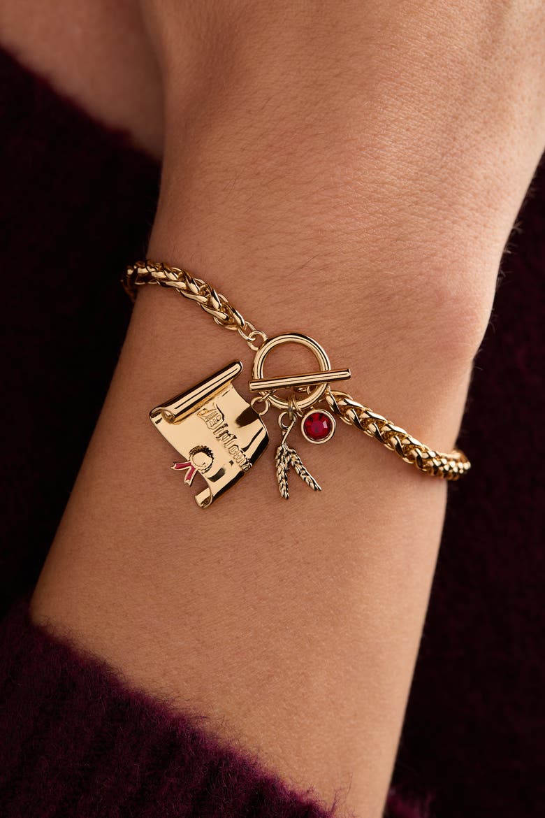The Wizard of Oz Scarecrow Toggle Bracelet, Alternate, color, Gold