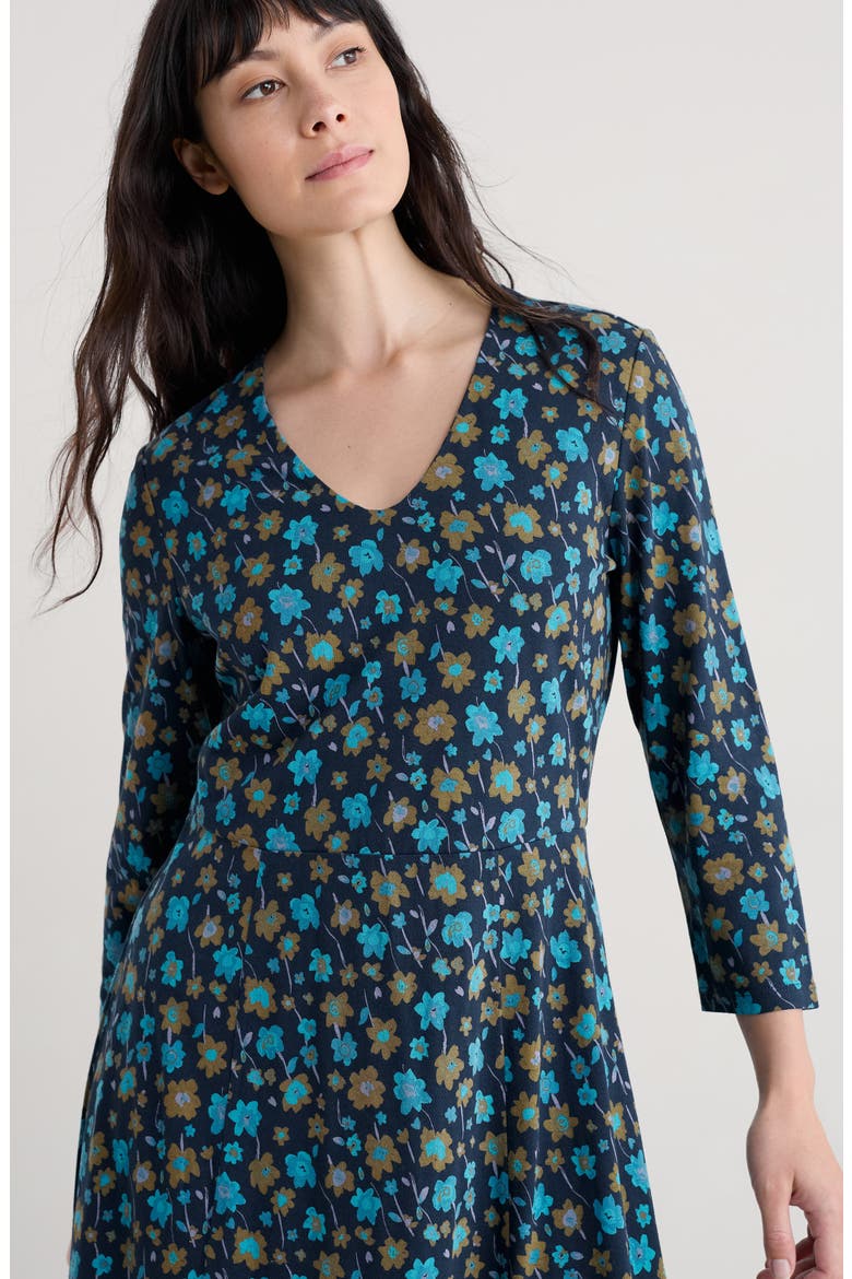 Nancy Floral Print Organic Cotton Blend Maxi Dress, Alternate, color, FALLING FLOWERS MARITIME