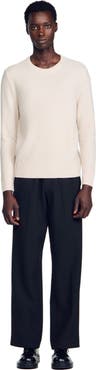 SANDRO Crew-neck sweater in seed stitch