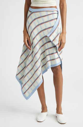 Check Jacquard Asymmetric Skirt