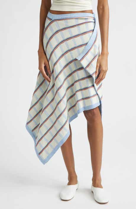 Check Jacquard Asymmetric Skirt