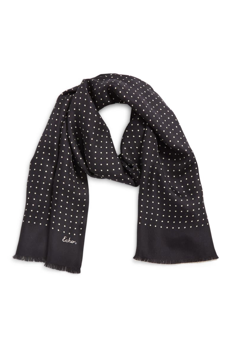 Tubular Dot Scarf, Main, color, BLACK