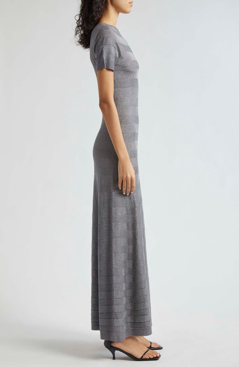 Emporio Armani Stripe Maxi Dress, Alternate, color, Solid Light Grey