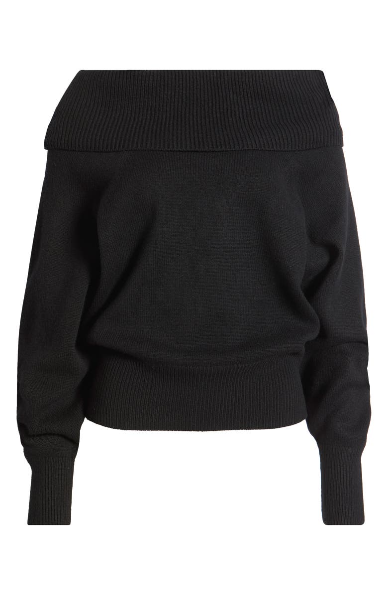 COS Foldover Off the Shoulder Wool Sweater, Alternate, color, 