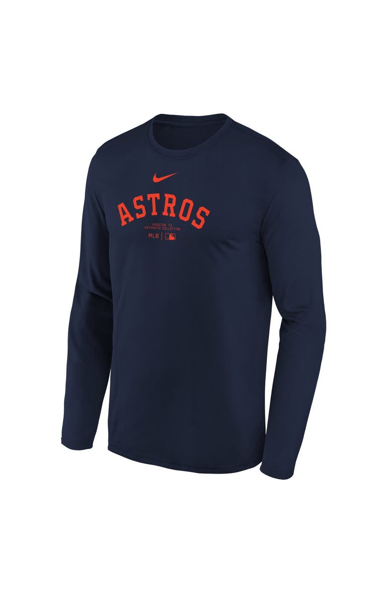 Nike Youth Nike Navy Houston Astros Authentic Collection Long Sleeve Performance T-Shirt, Alternate, color, 