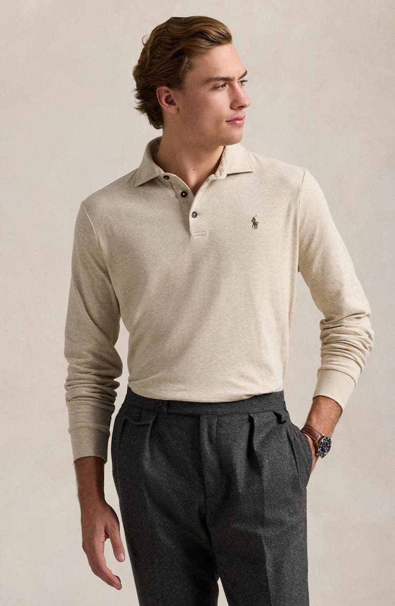 Polo Ralph Lauren Luxury Jersey Long Sleeve Polo, Alternate, color, 