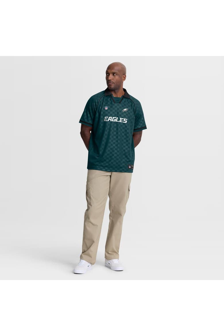 Men's Fanatics Midnight Green/Black Philadelphia Eagles Homerun Raglan V-Neck Polo, Alternate, color, Green