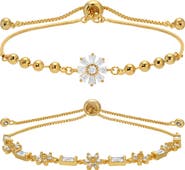 EYE CANDY LOS ANGELES Alba Set of 2 Cubic Zirconia Bolo Bracelets