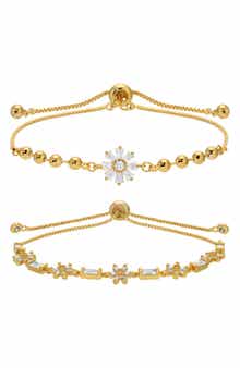 EYE CANDY LOS ANGELES Alba Set of 2 Cubic Zirconia Bolo Bracelets