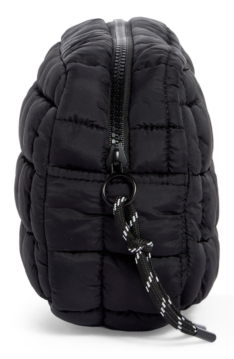 URBAN EXPRESSIONS HANDBAGS Quilted Nylon Cosmetic Pouch, Alternate, color, Black