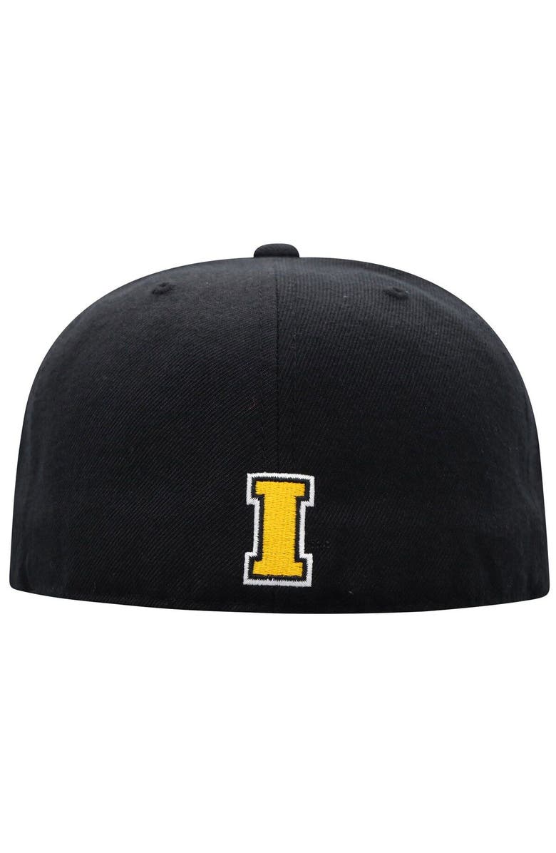 TOP OF THE WORLD Men's Top of the World Black Iowa Hawkeyes Team Color Fitted Hat, Alternate, color, Black