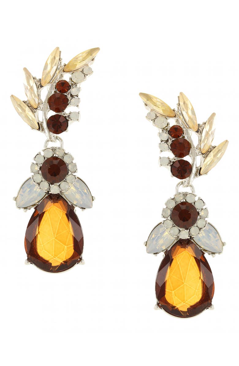 OLIVIA WELLES Victoria Cluster Drop Earrings, Main, color, Burnished Gold / Clear