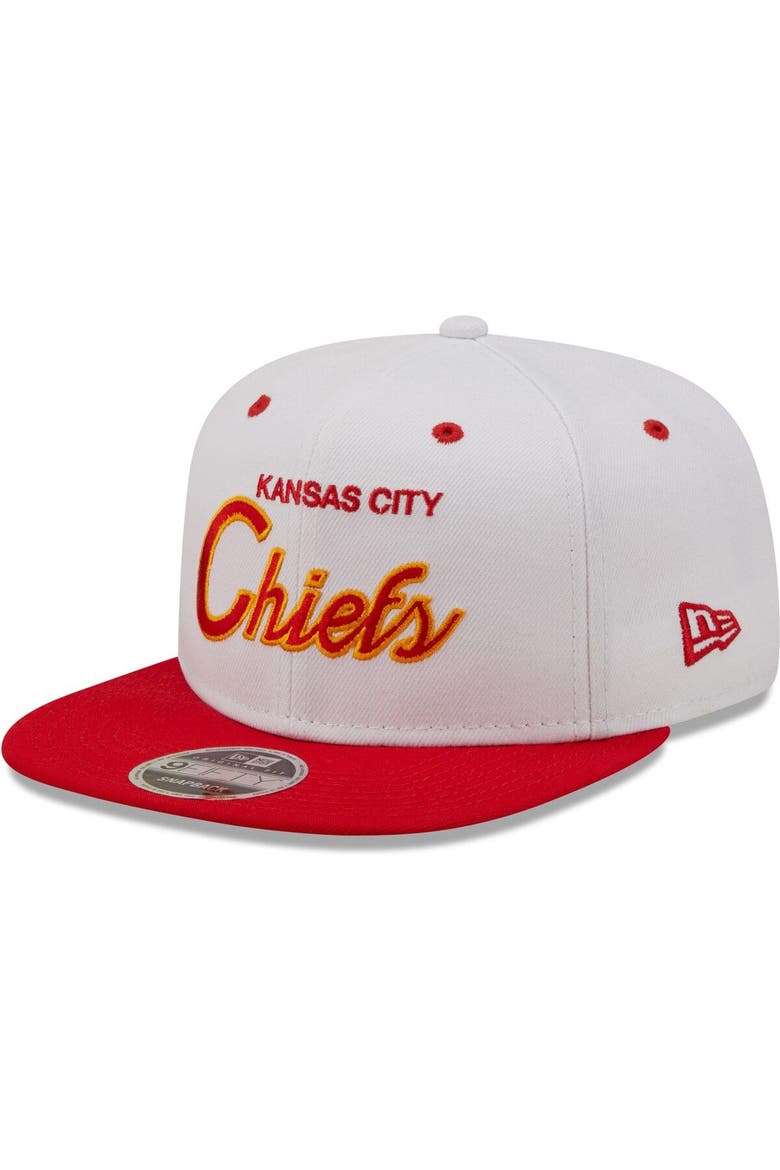 Men's New Era White/Red Kansas City Chiefs Sparky Original 9FIFTY Snapback Hat, Main, color, White