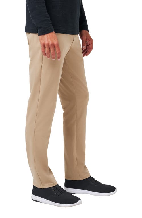 Travismathew Legacy Stretchknit Flat Front Chinos In Khaki