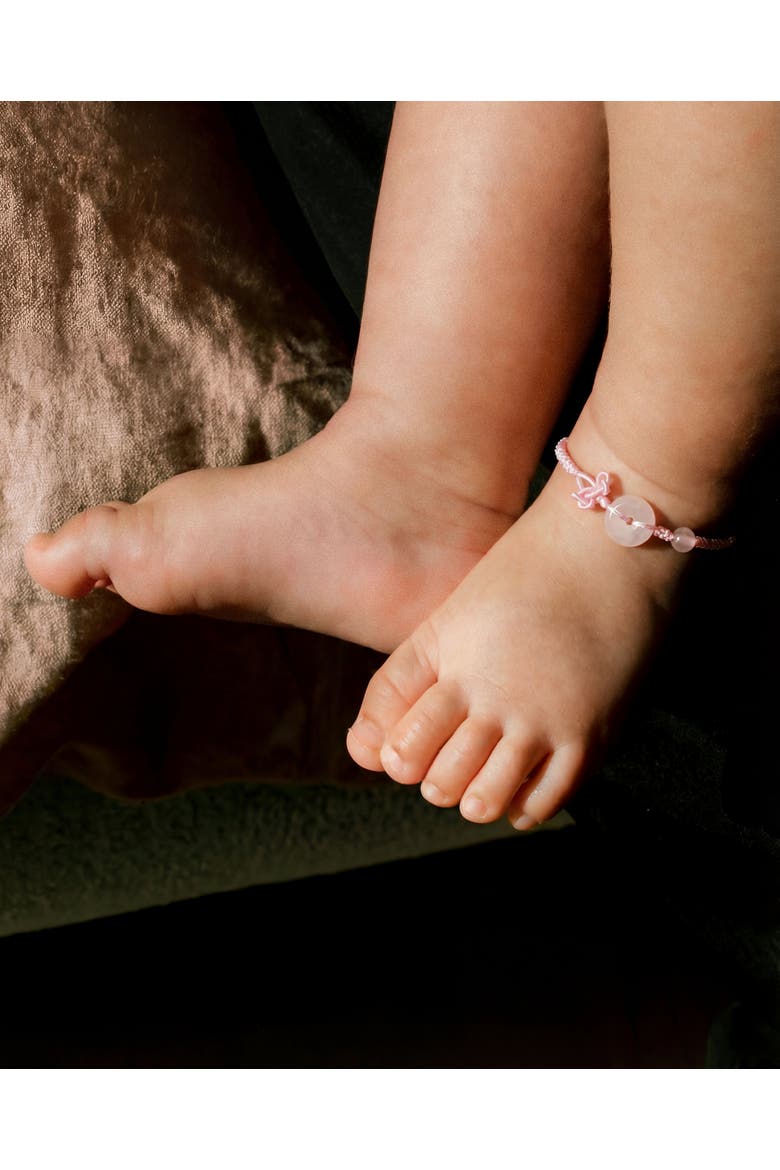 Baby Collection Peace Buckle Black Woven Baby Bracelet/Anklet, Alternate, color, Pink