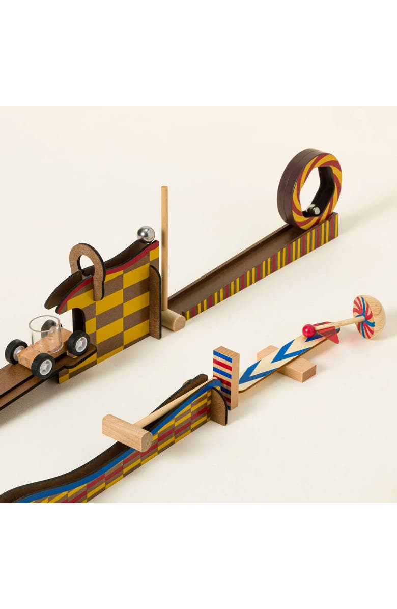 Uncommon Goods Race Car Chain Reaction Construction Set by Djeco, Alternate, color, Multicolor