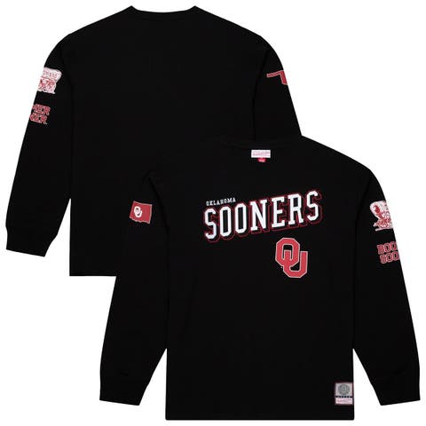 Men's Mitchell & Ness Black Oklahoma Sooners Training Camp Long Sleeve T-Shirt