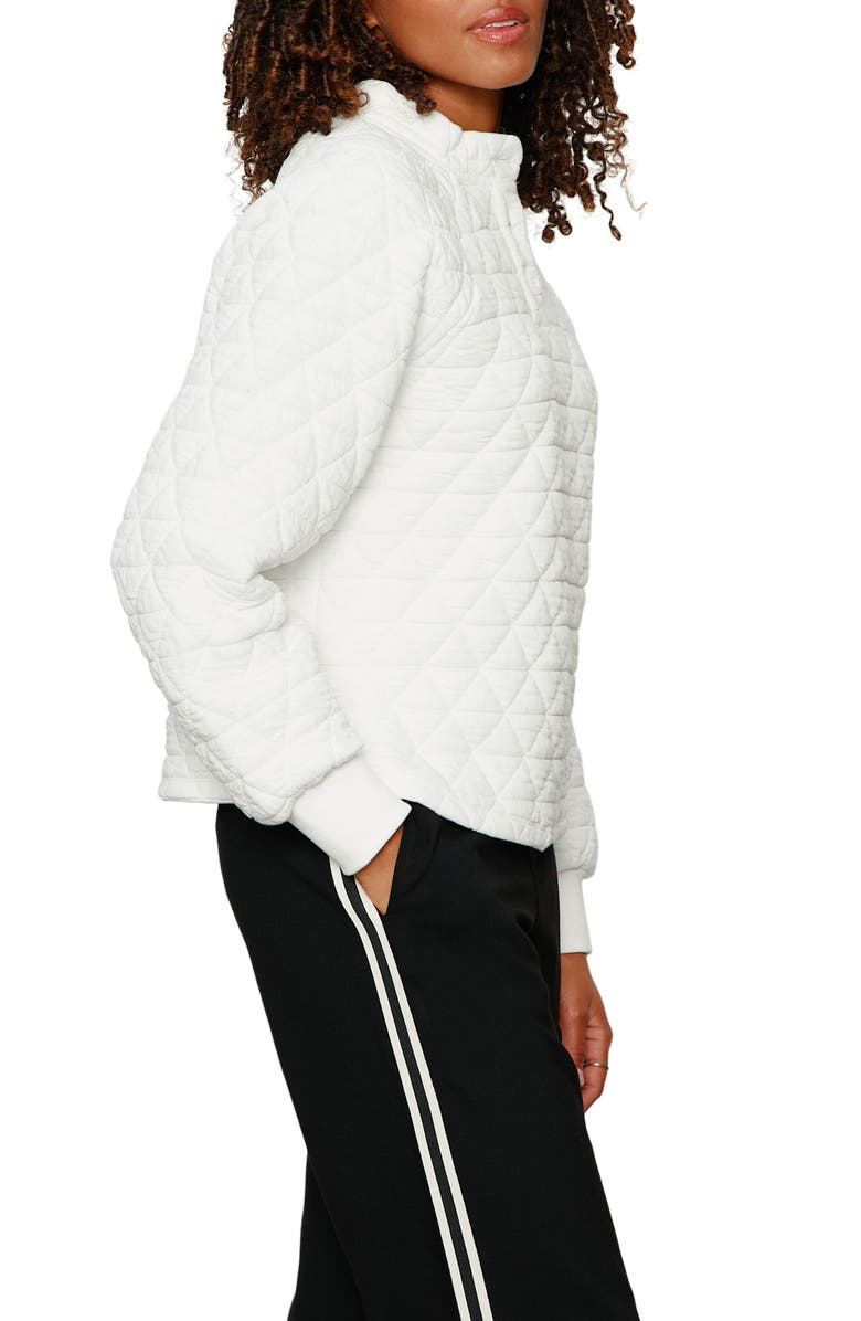 Sanctuary Quilted Sweatshirt, Alternate, color, Chalk White