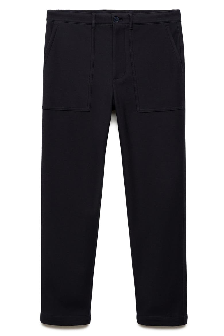 Textured Classic Fit Pants, Main, color, DARK NAVY