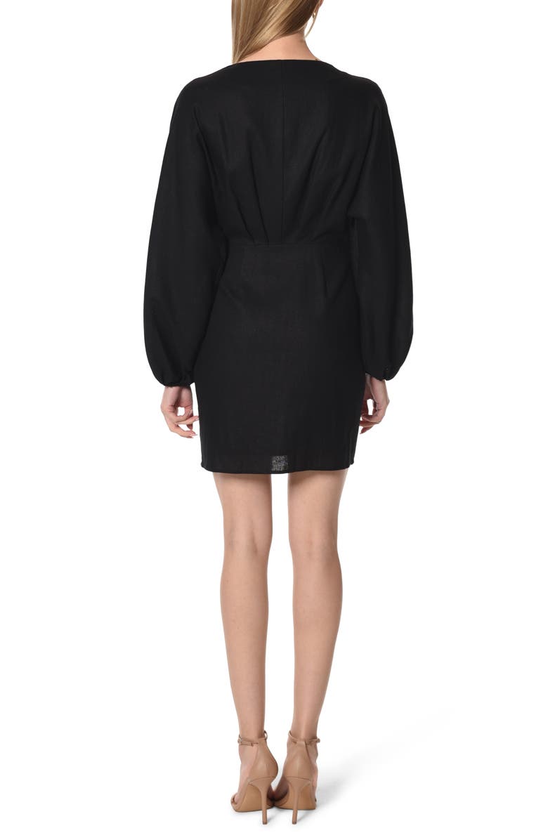 WAYF Amour Long Sleeve Linen Blend Wrap Dress, Alternate, color, 