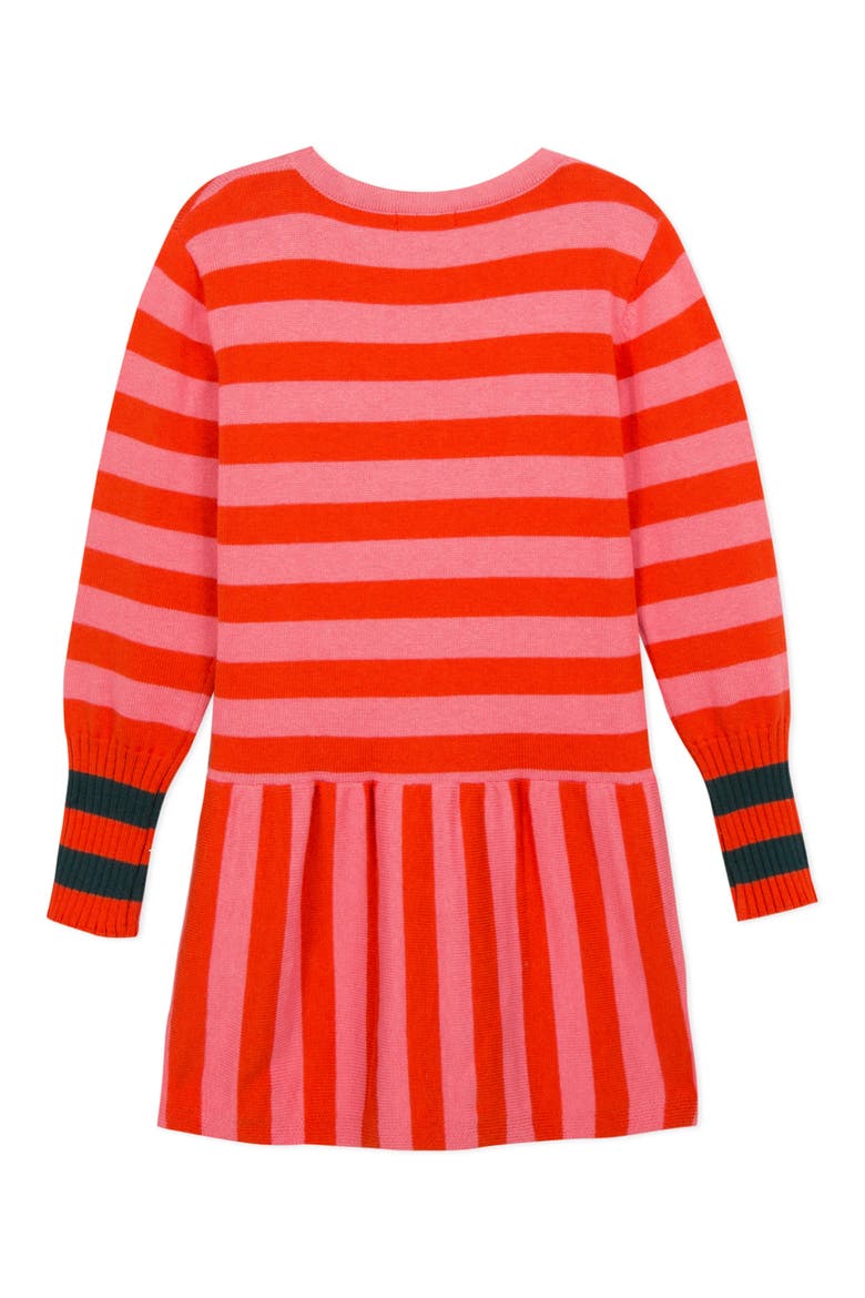 Stripe Logo Cotton & Wool Knit Dress, Alternate, color, MEXICA PINK