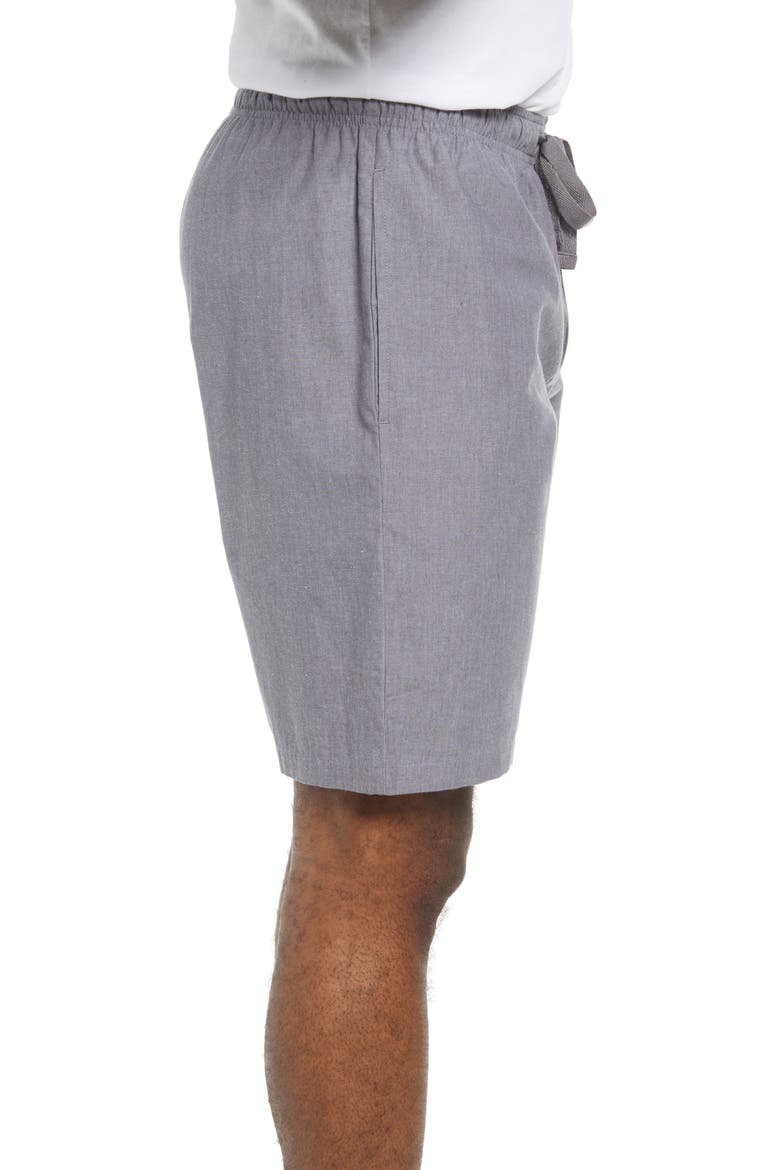 Poplin Pajama Shorts, Alternate, color, DARK GREY CHAMBRAY