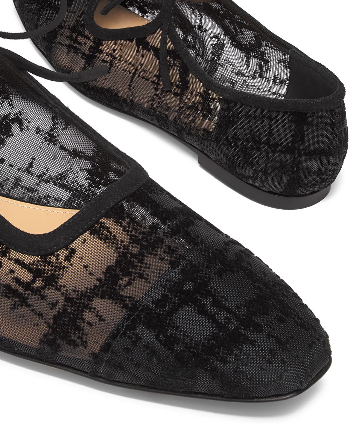 Marcella Flock Flat, Alternate, color, Black