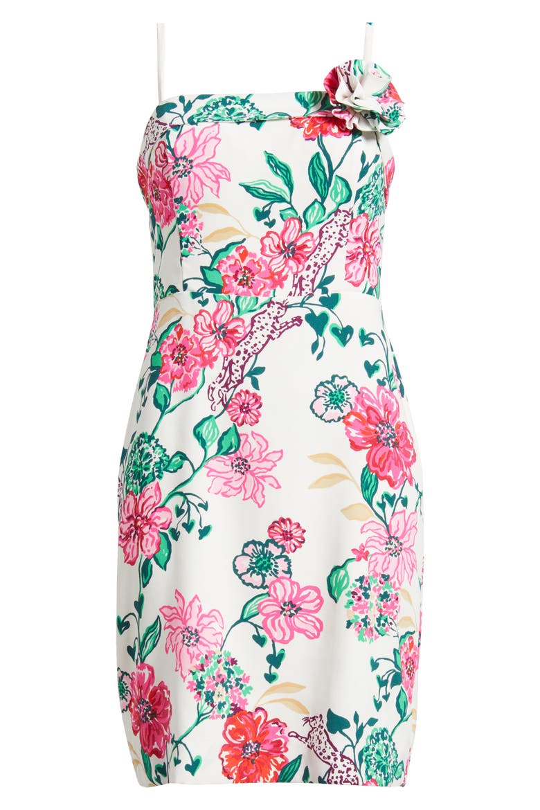 Nickola Floral Print Sleeveless Dress, Alternate, color, COCONUT