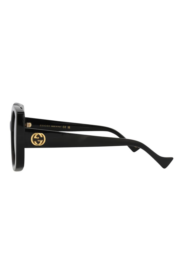 53mm Oversize Cat Eye Sunglasses, Alternate, color, BLACK BLACK GREY